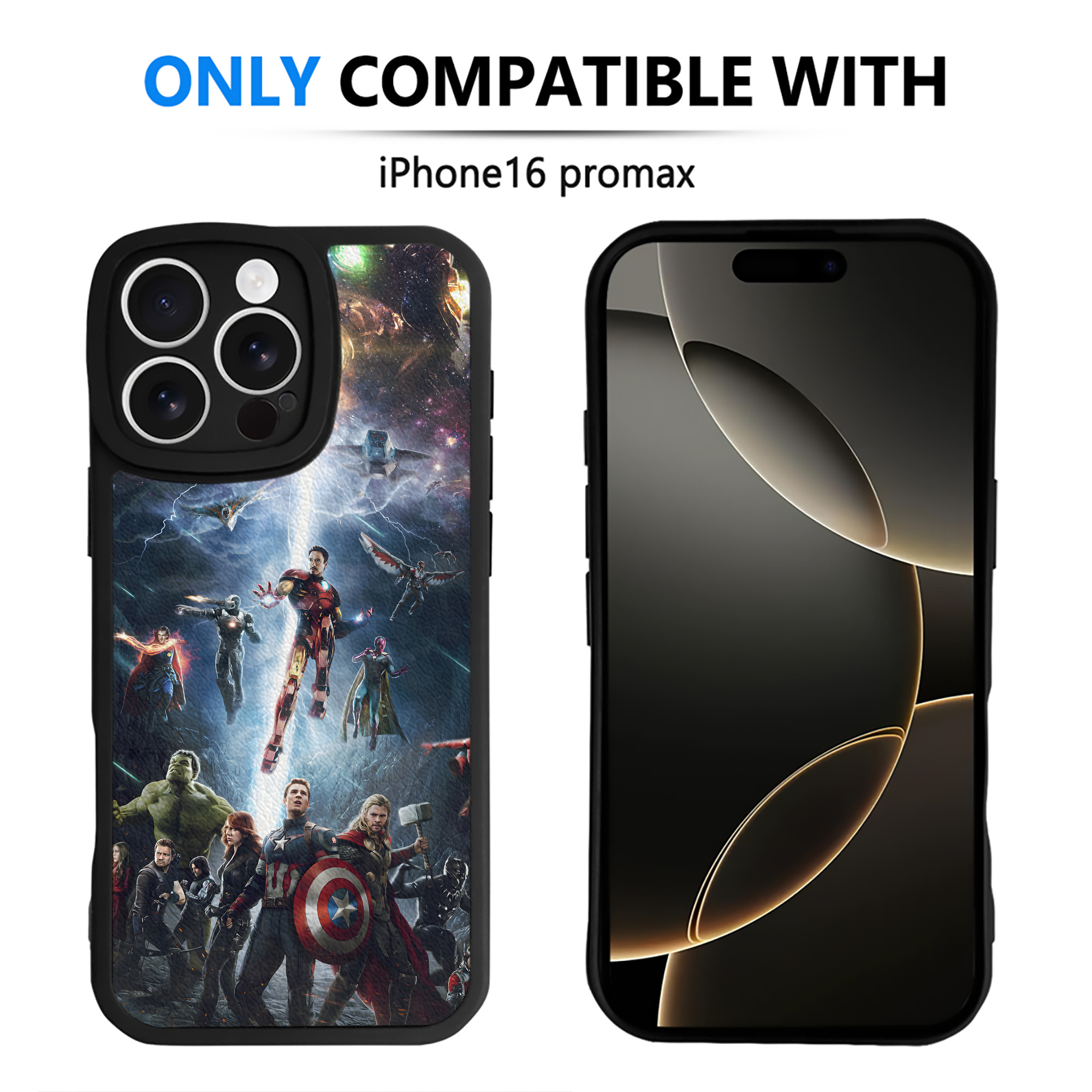 （画像用） アベンジャーズ The Avengers 【iPhone 16シリーズ対応】シリコンスマホケース（レザー調） 材質：シリコン